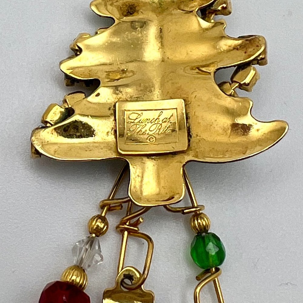 Lunch at the Ritz Christmas Tree Earrings - Picture 5 of 5